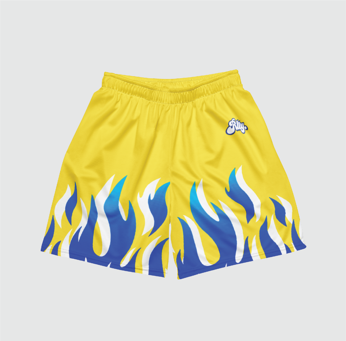 Blue Flames Mesh Shorts