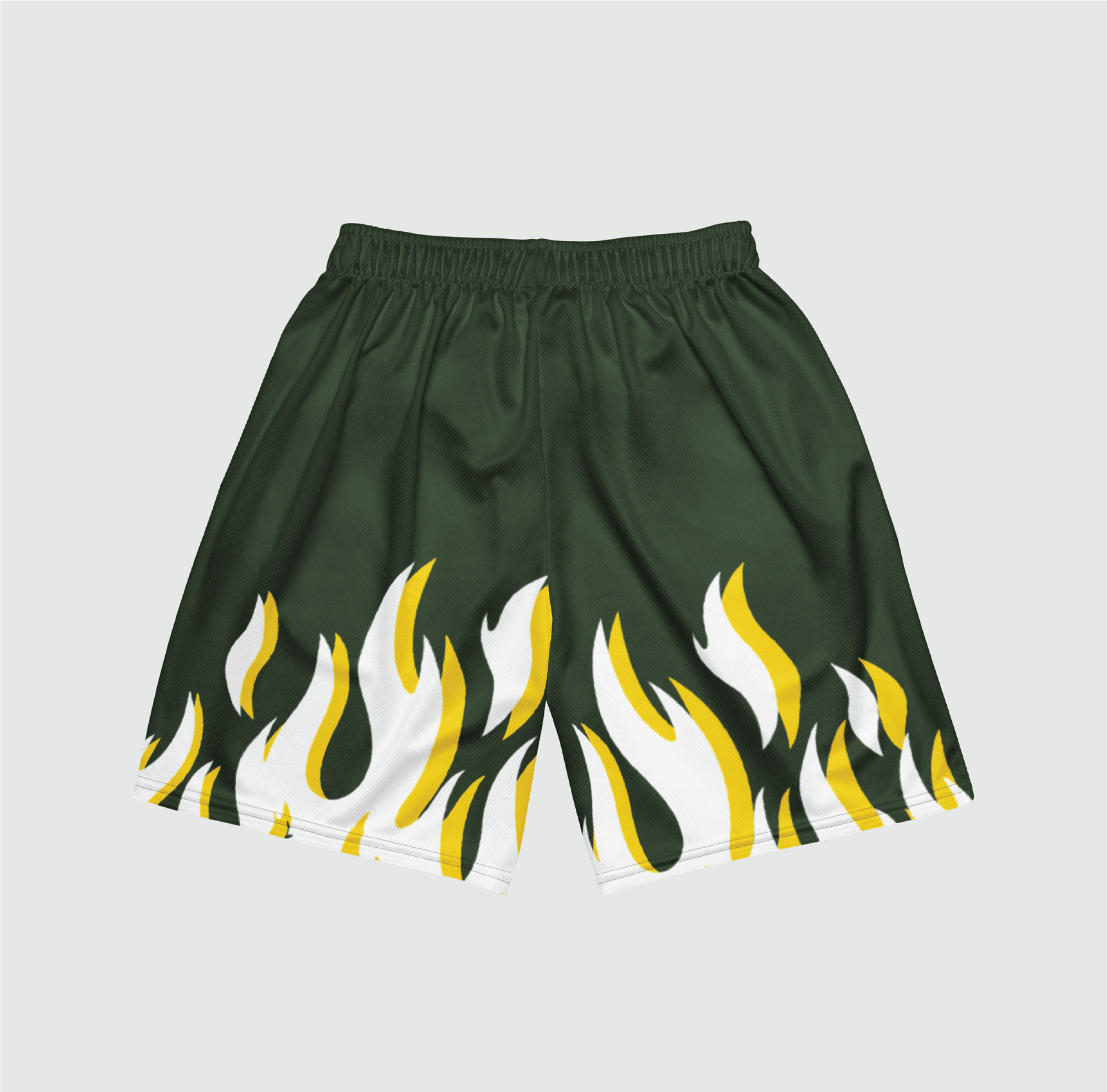 Green Flames Mesh Shorts