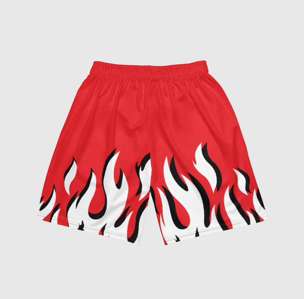 Red Flames Mesh Shorts