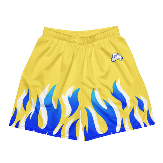 Blue Flames Mesh Shorts