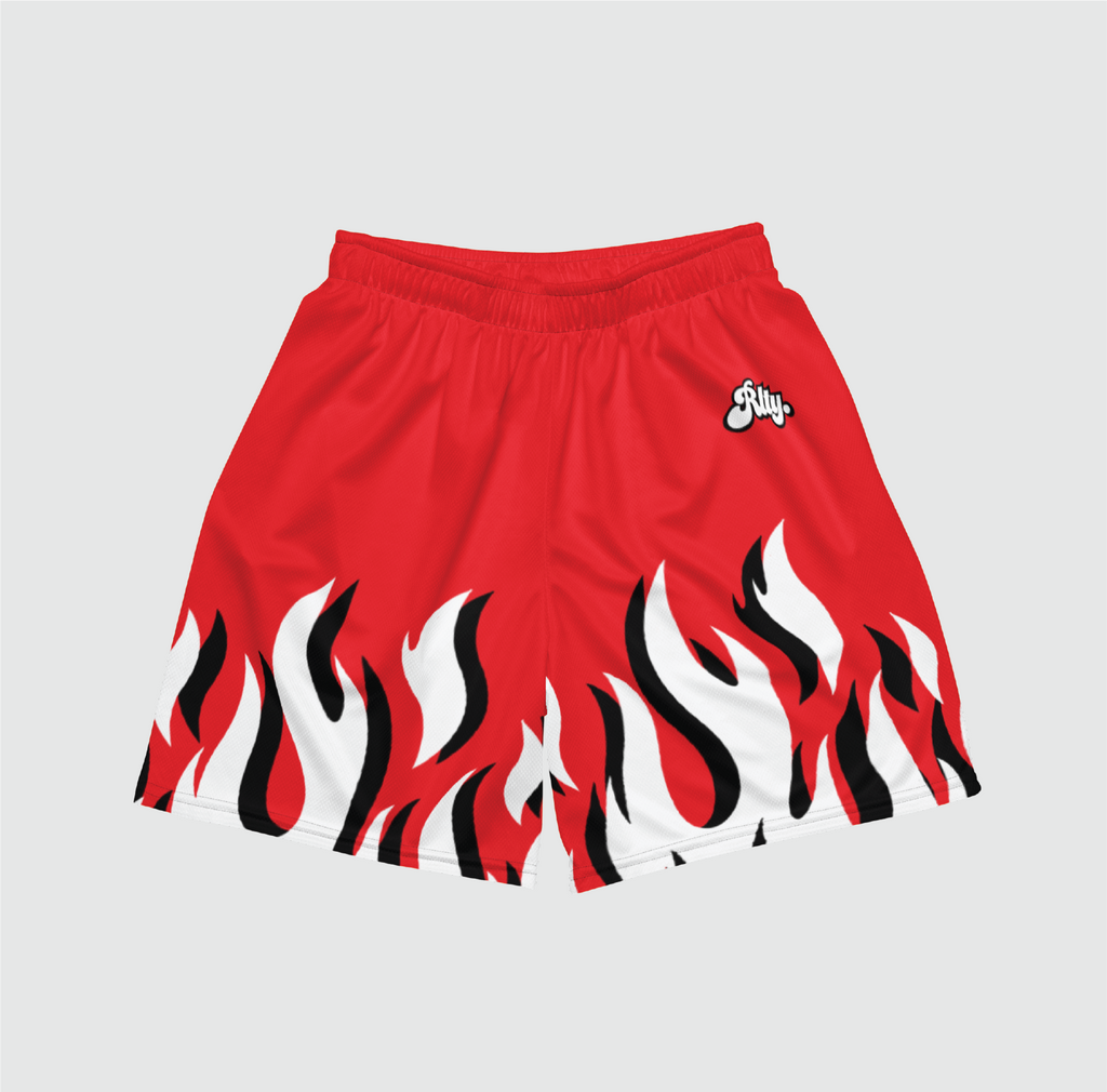 Red Flames Mesh Shorts