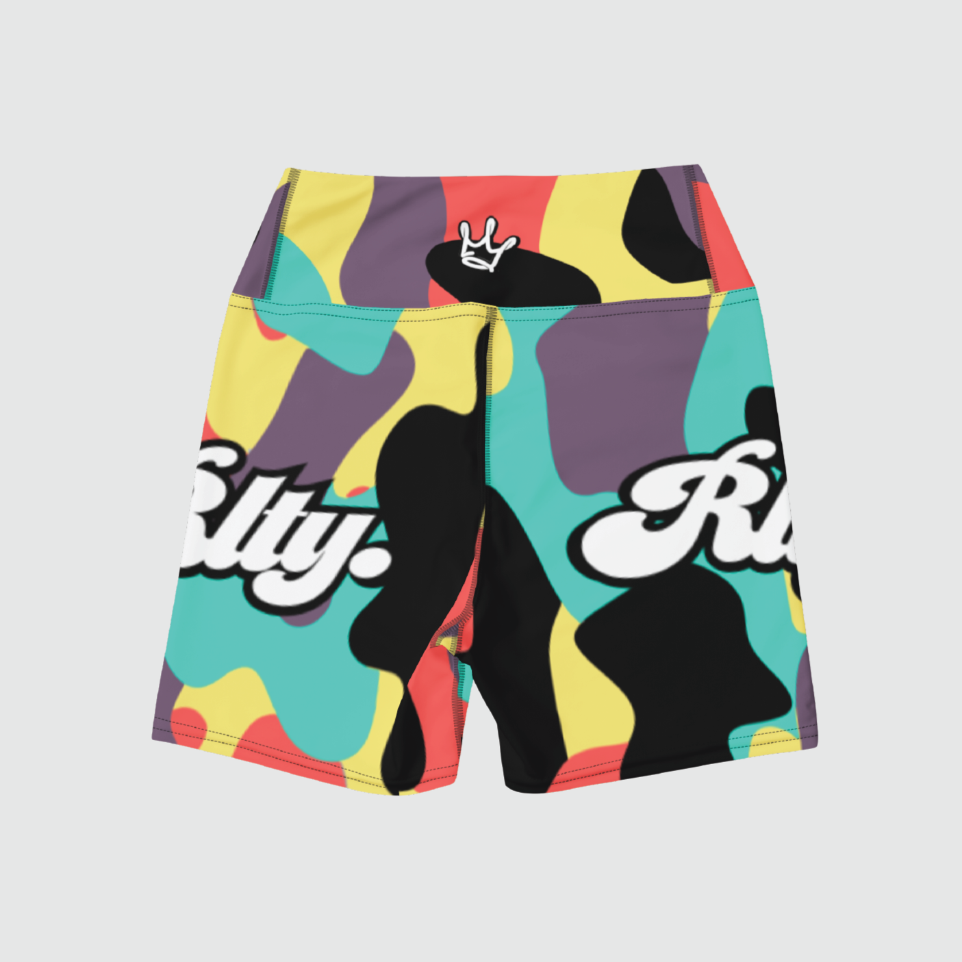 Color Camo Yoga Shorts