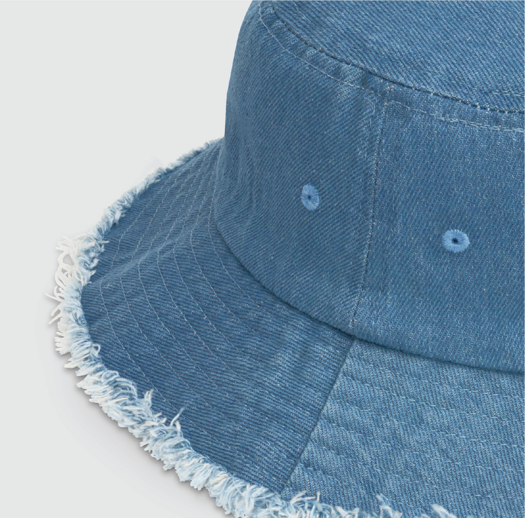 Script Distressed Bucket Hat